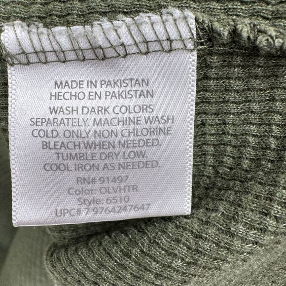 Realtree Team Henley Shirt Men's Size Medium Green Knit Long Sleeve - Picture 7 of 10